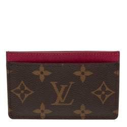Louis Vuitton Jeanne Fuchsia Coated Canvas Wallet Carder Holder