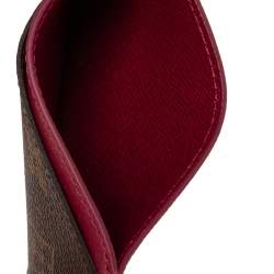 Pre Owned Louis Vuitton Fuchsia Monogram Canvas Card Holder