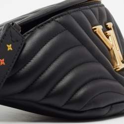 Pre Owned Louis Vuitton Black Leather New Wave Belt Bag