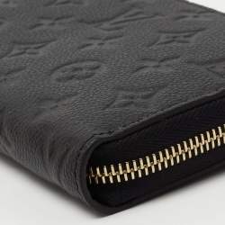 Pre Owned محفظة لوي فيتون زيبي جلد إمبرينت مونوغرامي أسود