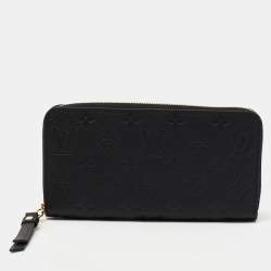 Louis Vuitton Black Monogram Empreinte Leather Zippy Wallet Louis Vuitton