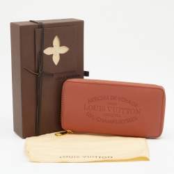 Louis Vuitton Brick Red Leather Article De Voyage Zippy Wallet