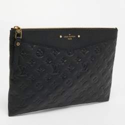 Pre Owned Louis Vuitton Black Monogram Empreinte Leather Daily Pouch