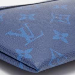 Pre Owned Louis Vuitton Blue Monogram Eclipse Canvas Discovery PM Pochette