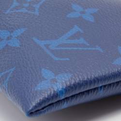 Pre Owned Louis Vuitton Blue Monogram Eclipse Canvas Discovery PM Pochette