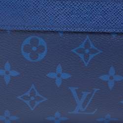Pre Owned Louis Vuitton Blue Monogram Eclipse Canvas Discovery PM Pochette