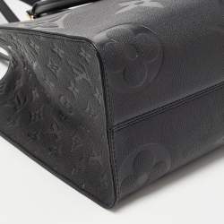 Pre Owned Louis Vuitton Black Giant Monogram Empreinte Leather Onthego MM Bag
