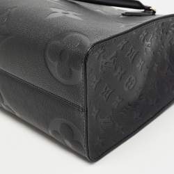 Pre Owned Louis Vuitton Black Giant Monogram Empreinte Leather Onthego MM Bag