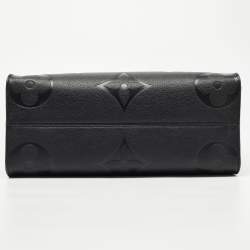 Pre Owned Louis Vuitton Black Giant Monogram Empreinte Leather Onthego MM Bag