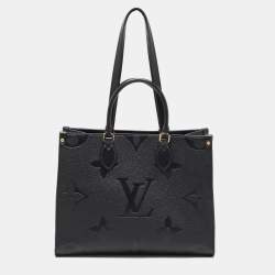 Pre Owned Louis Vuitton Black Giant Monogram Empreinte Leather Onthego MM Bag