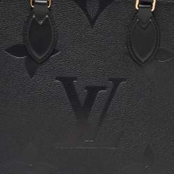 Pre Owned Louis Vuitton Black Giant Monogram Empreinte Leather Onthego MM Bag