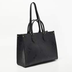 Pre Owned Louis Vuitton Black Giant Monogram Empreinte Leather Onthego MM Bag