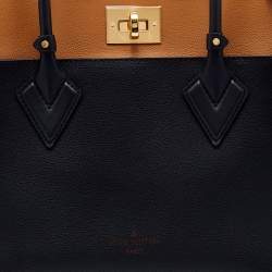 Pre Owned Louis Vuitton Black Monogram Canvas and Leather On My Side MM Bag 