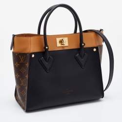 Pre Owned Louis Vuitton Black Monogram Canvas and Leather On My Side MM Bag 