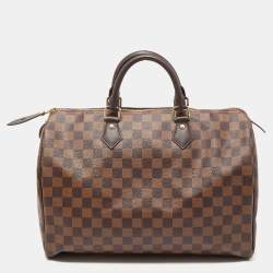 Pre Owned Louis Vuitton Damier Ebene Canvas Speedy 35 Bag