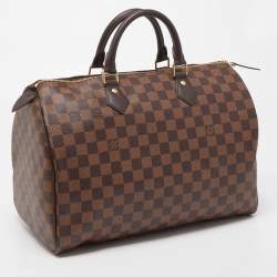 Pre Owned Louis Vuitton Damier Ebene Canvas Speedy 35 Bag