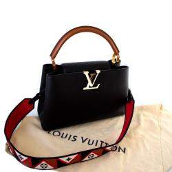 Pre Owned Louis Vuitton Black Taurillon Leather Capucines MM Top Handle Bag