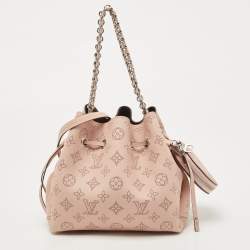 Pre Owned Louis Vuitton Magnolia Monogram Mahina Leather Bella Bucket Bag
