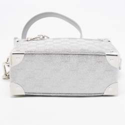 Pre Owned Louis Vuitton Silver Damier Glitter Mini Soft Trunk Bag