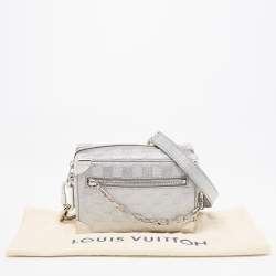 Pre Owned Louis Vuitton Silver Damier Glitter Mini Soft Trunk Bag