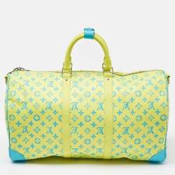 مملوكة مسبقًا Louis Vuitton Lime Monogram Playground Canvas Keepall 50 Bandouliere Bag
