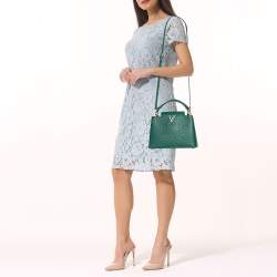 مملوكة مسبقًا Louis Vuitton Green Ostrich Leather Capucines BB Bag