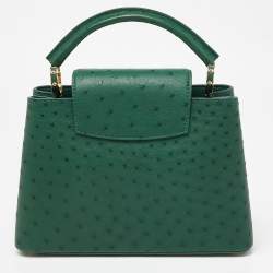 مملوكة مسبقًا Louis Vuitton Green Ostrich Leather Capucines BB Bag