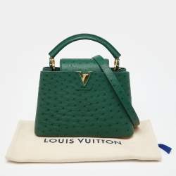 مملوكة مسبقًا Louis Vuitton Green Ostrich Leather Capucines BB Bag