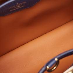 Pre Owned Louis Vuitton Navy Blue/Brown Leather Studded Capucines BB Bag
