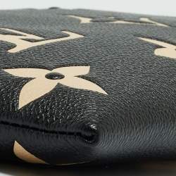 Pre Owned Louis Vuitton Black/Beige Monogram Empreinte Leather Daily Pouch