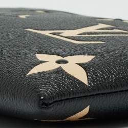Pre Owned Louis Vuitton Black/Beige Monogram Empreinte Leather Daily Pouch