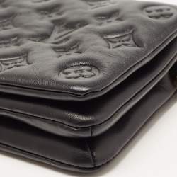 Pre Owned Louis Vuitton Black Monogram Leather Coussin Pochette Bag 