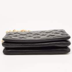 Pre Owned Louis Vuitton Black Monogram Leather Coussin Pochette Bag 
