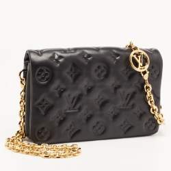 Pre Owned Louis Vuitton Black Monogram Leather Coussin Pochette Bag 
