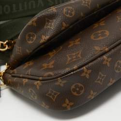Pre Owned Louis Vuitton Khaki Monogram Canvas Multi Pochette Accessories Bag