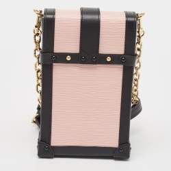 Pre Owned Louis Vuitton Black/Rose Ballerine Epi Leather Vertical Trunk Pochette