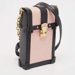 Pre Owned Louis Vuitton Black/Rose Ballerine Epi Leather Vertical Trunk Pochette