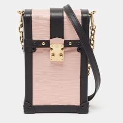 Pre Owned Louis Vuitton Black/Rose Ballerine Epi Leather Vertical Trunk Pochette
