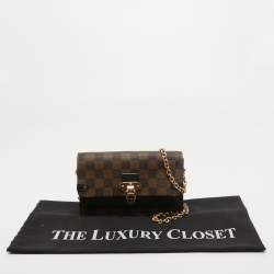 Louis Vuitton Damier Ebene Canvas Vavin Chain Wallet 