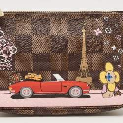Pre Owned Louis Vuitton Damier Ebene Canvas Christmas Vivienne Paris Pochette Accessoires
