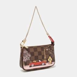 Pre Owned Louis Vuitton Damier Ebene Canvas Christmas Vivienne Paris Pochette Accessoires