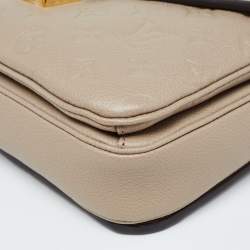 Pre Owned Louis Vuitton Tourterelle Monogram Empreinte Leather Pochette Metis Bag