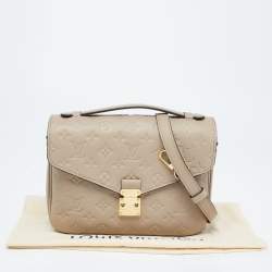 Pre Owned Louis Vuitton Tourterelle Monogram Empreinte Leather Pochette Metis Bag