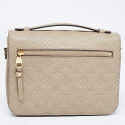 Pre Owned Louis Vuitton Tourterelle Monogram Empreinte Leather Pochette Metis Bag