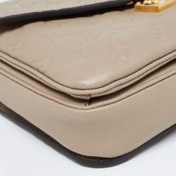 Pre Owned Louis Vuitton Tourterelle Monogram Empreinte Leather Pochette Metis Bag