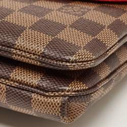 Louis Vuitton Damier Ebene Canvas Twice Pochette Bag