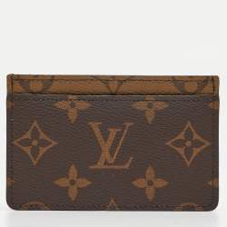 Pre Owned Louis Vuitton Monogram Reverse Canvas Card Holder