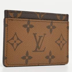 Pre Owned Louis Vuitton Monogram Reverse Canvas Card Holder