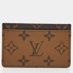 Pre Owned Louis Vuitton Monogram Reverse Canvas Card Holder