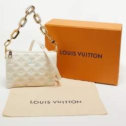 Pre Owned Louis Vuitton Milky Way Monogram Embossed Puffy Leather Coussin BB Bag